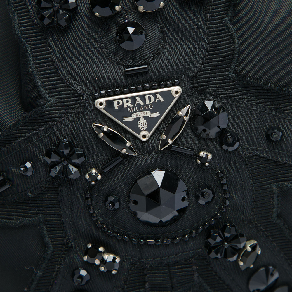 Pre-Loved Prada Beaded Tessuto Evening Bear Drawstring Bucket Bag - Picture 5 of 6